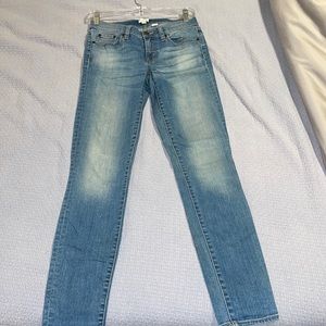 J. Crew stretch skinny jeans, light wash 25” waist, 30” inseam